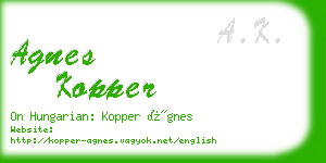 agnes kopper business card